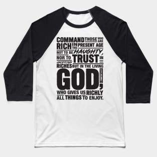 1 Timothy 6:17 Baseball T-Shirt